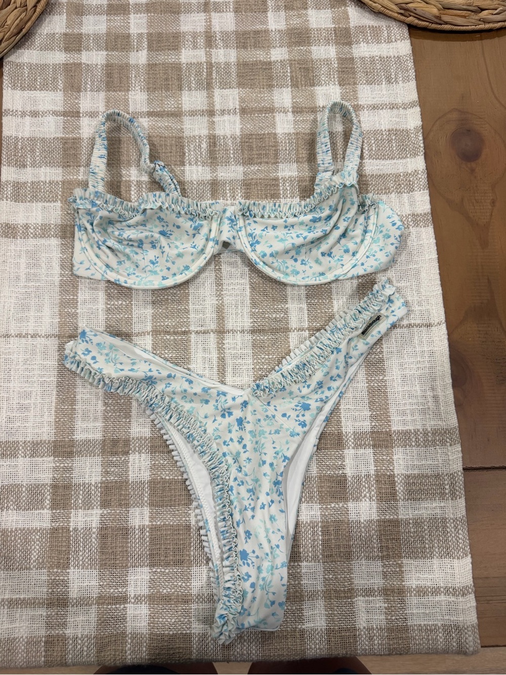 Blackbough Floral Underwire Bikini Set - top and bottom size medium